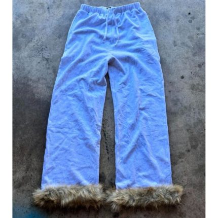 Peaceinwar Pearl Grey & Onyx Black Detachable Fur Sweats
